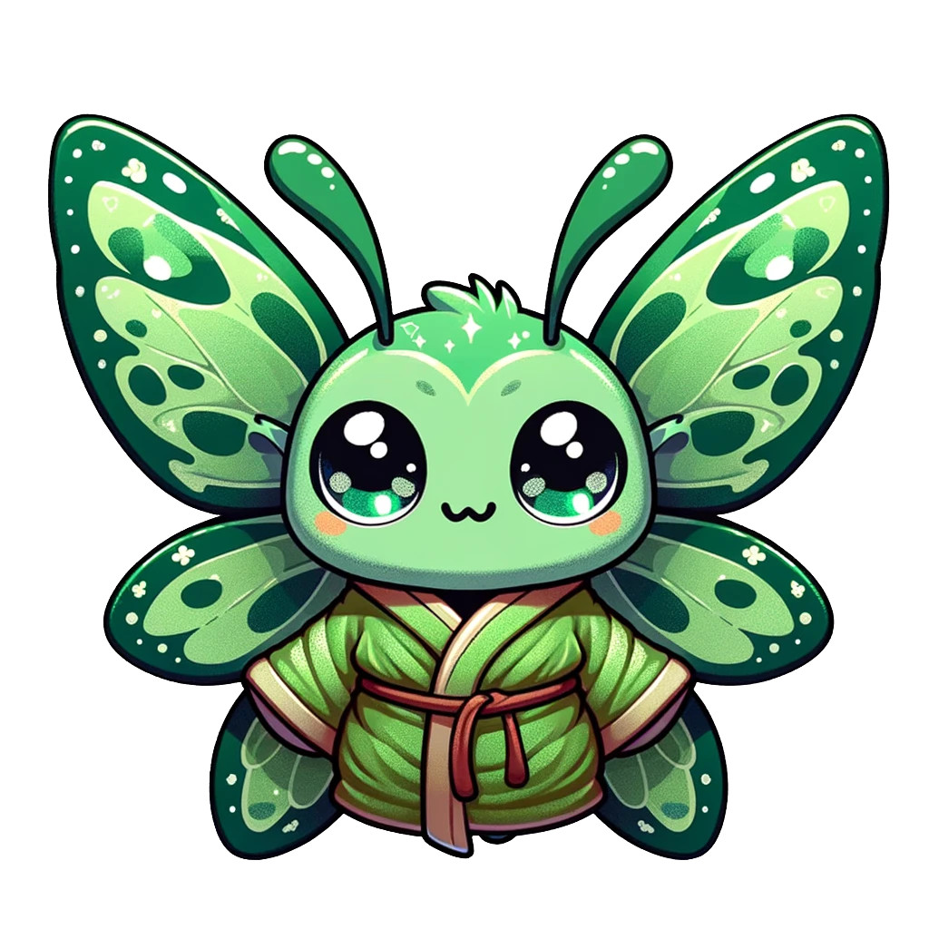 Cute Green Butterfly Fairy Sticker Kawaii Fantasy Creature Vinyl Decal Art
