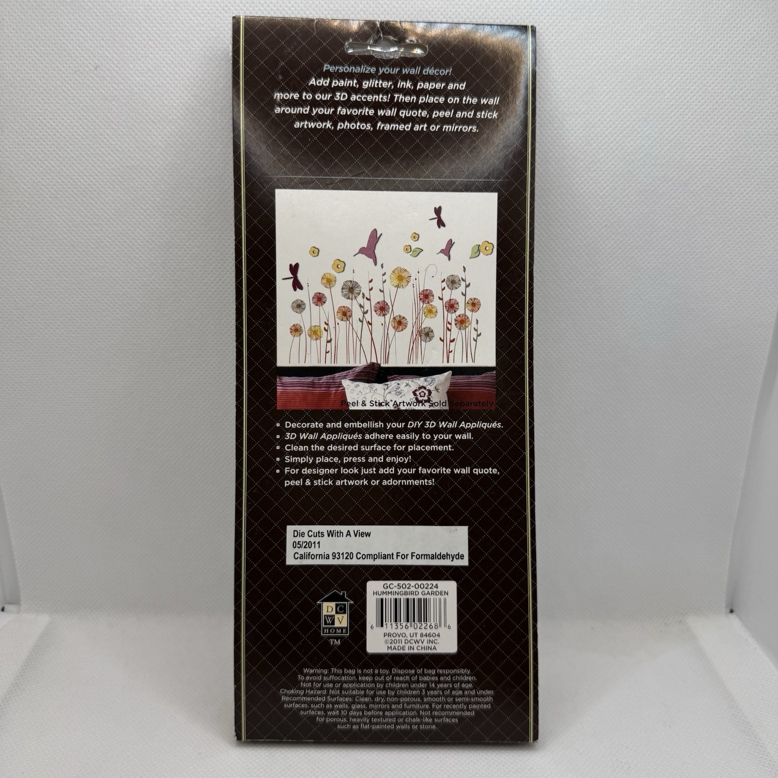 Domestic Bliss Decor DIY 3D Wall Appliques 11 pcs Removeable NEW. DCWV. Humming