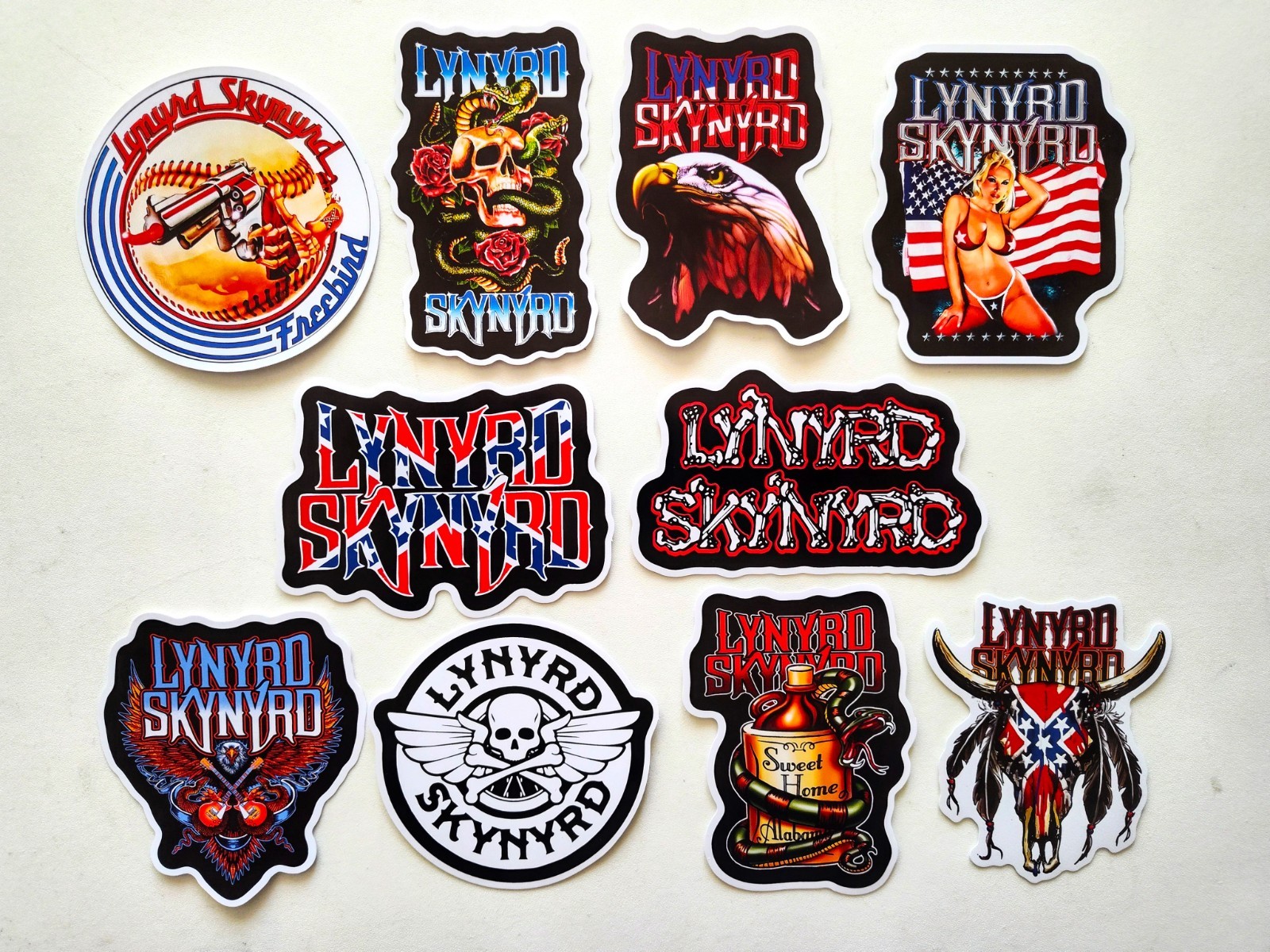 Lynyrd Skynyrd Vinyl Lot Pack (10 Stickers) classic rock zz top acdc country