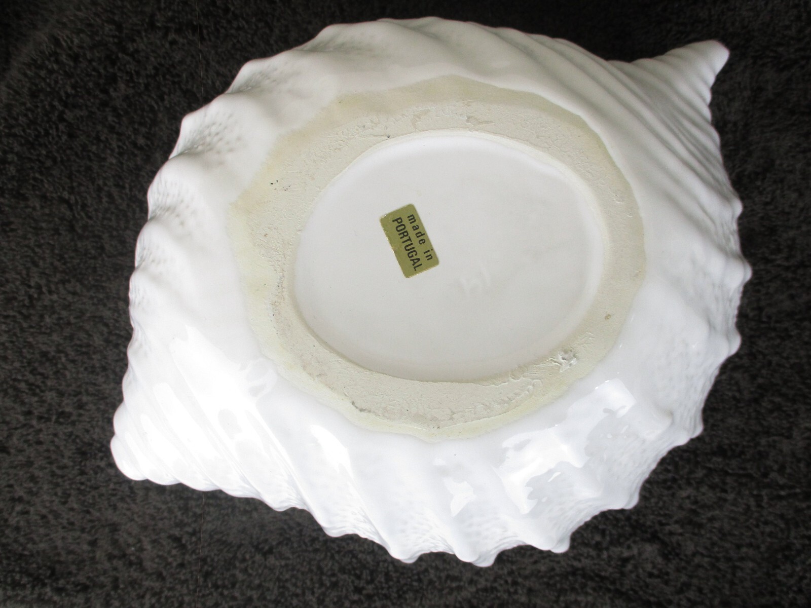 Marine Shell Vase, Seashell, Coastal Planter white planter midcentury clamshell
