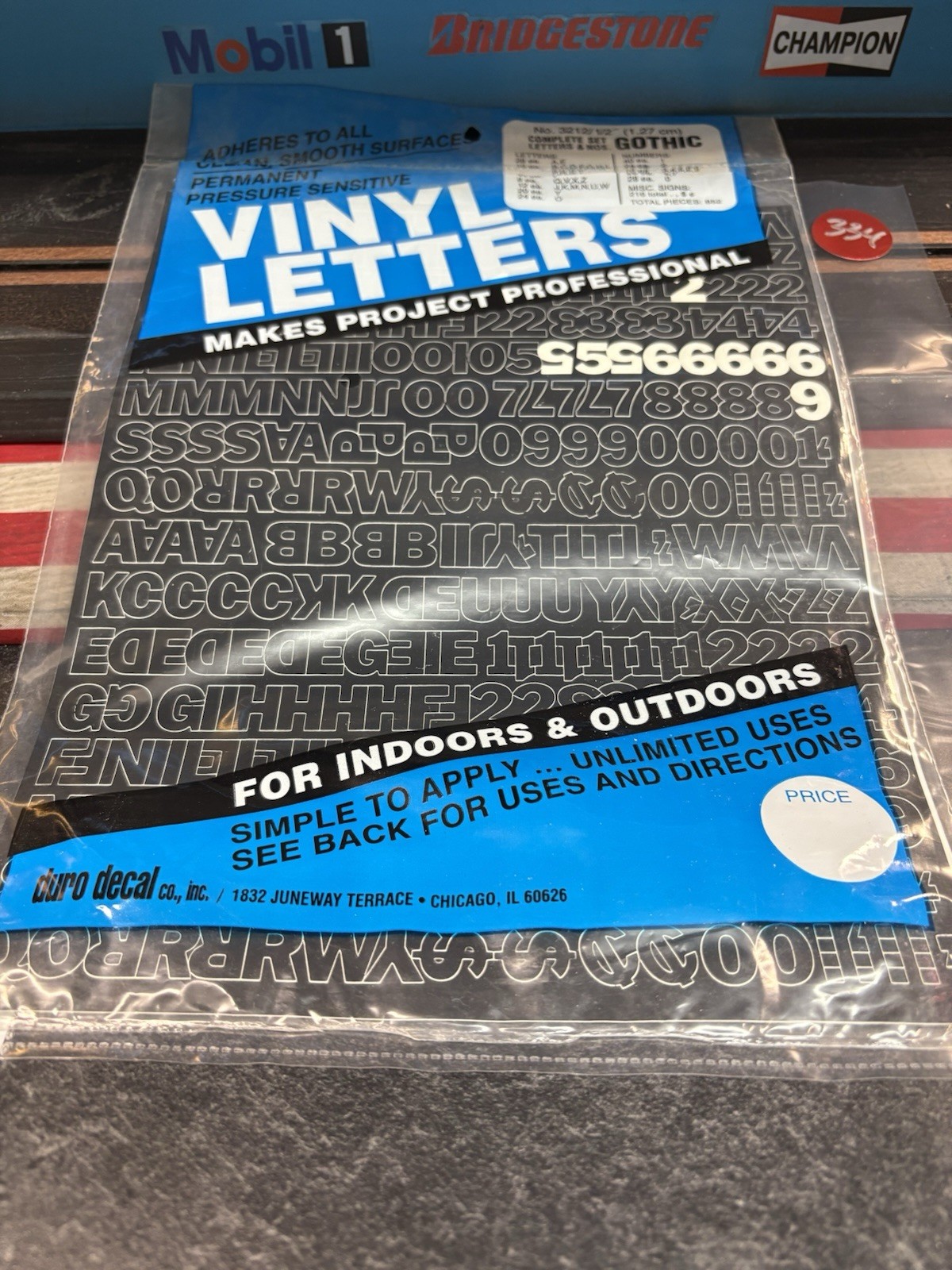 Permanent Adhesive Vinyl Letters & Numbers 1/2” G. Black Partail Few Missing