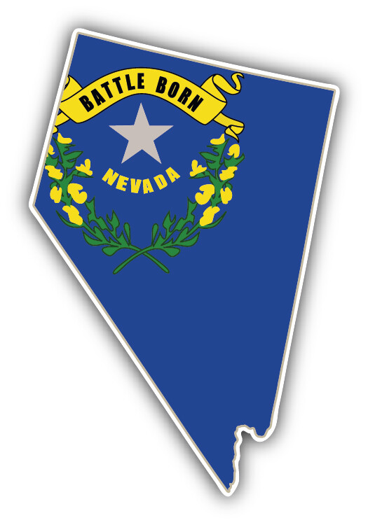 Nevada USA State Map Flag Car Bumper Sticker Decal