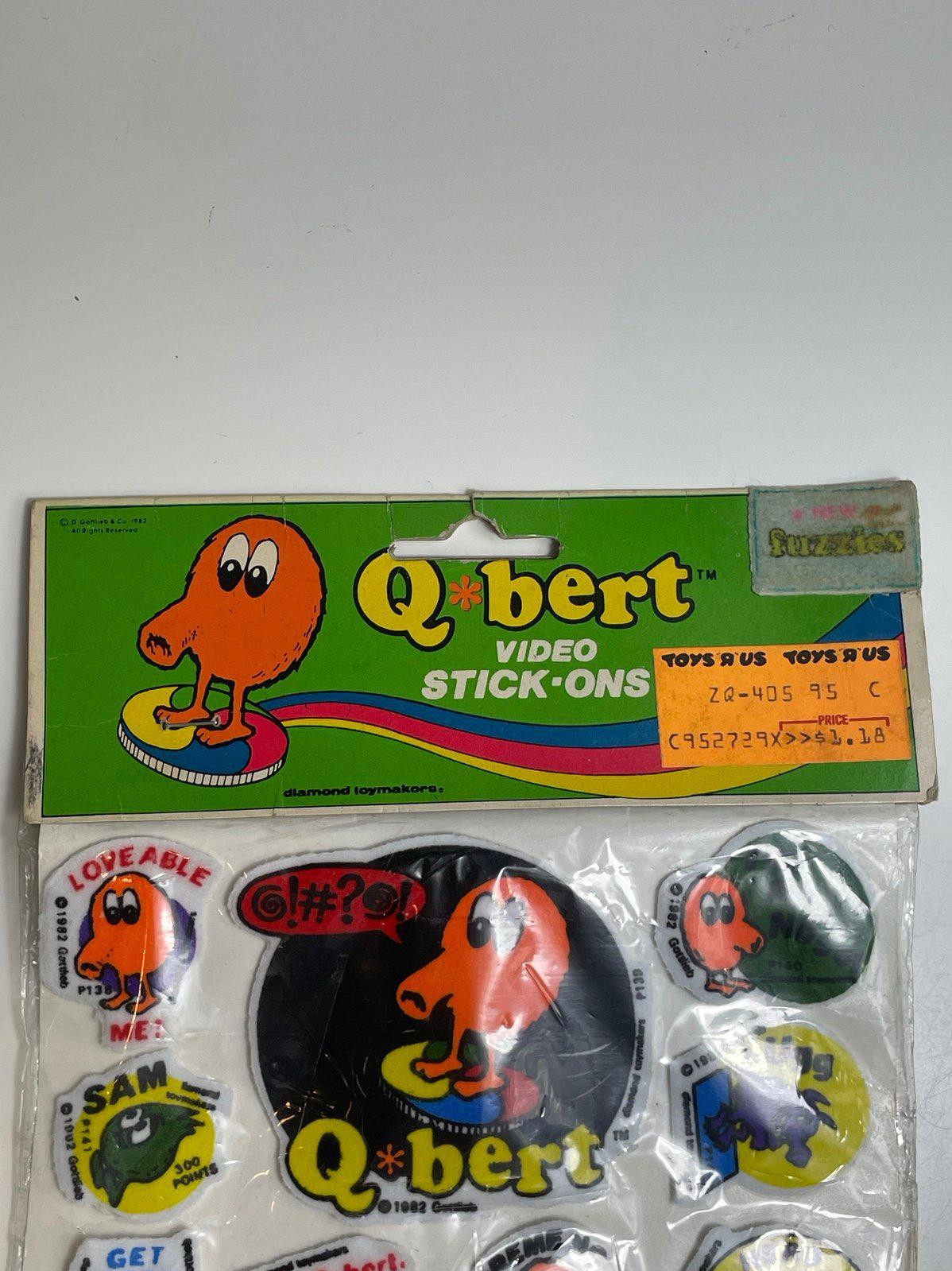Qbert Atari Vintage 1982 Sealed Puffy Fuzzies Sheet of Stickers