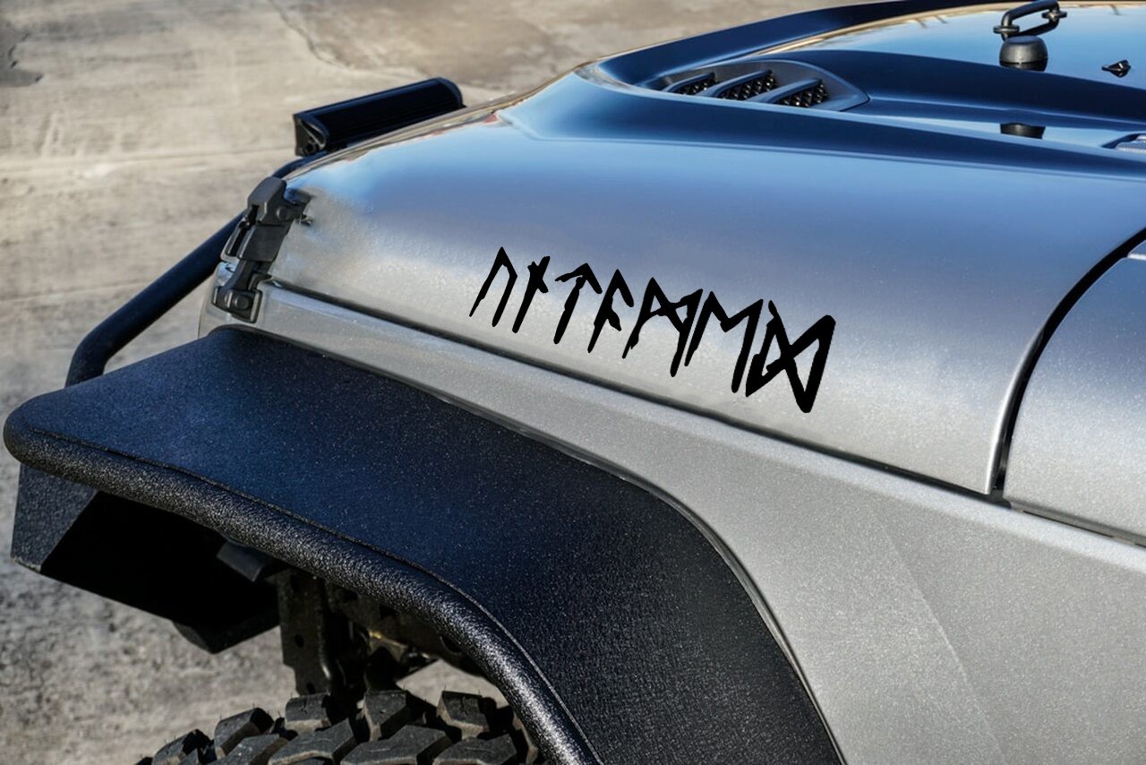 Untamed in Viking Futhark Runes V2 Sticker Decal Norse Celtic Vinyl Rugged