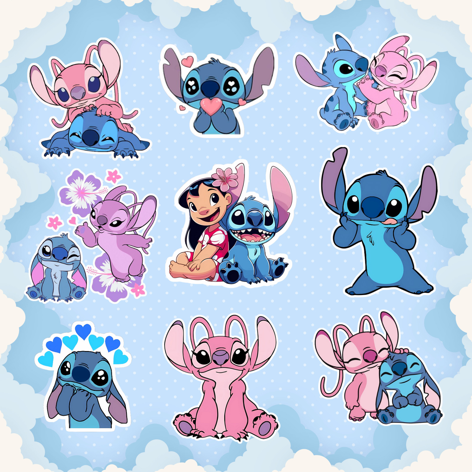 Stitch Stickers Pack – Cartoon Vinyl Waterproof Decals for Kids