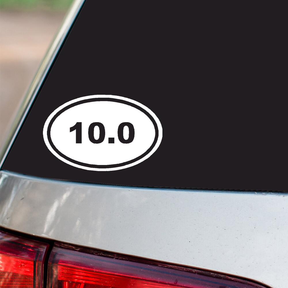 10.0 Mile Sticker Marathon oval euro Sticker All sizes Regular & Chrome Colors