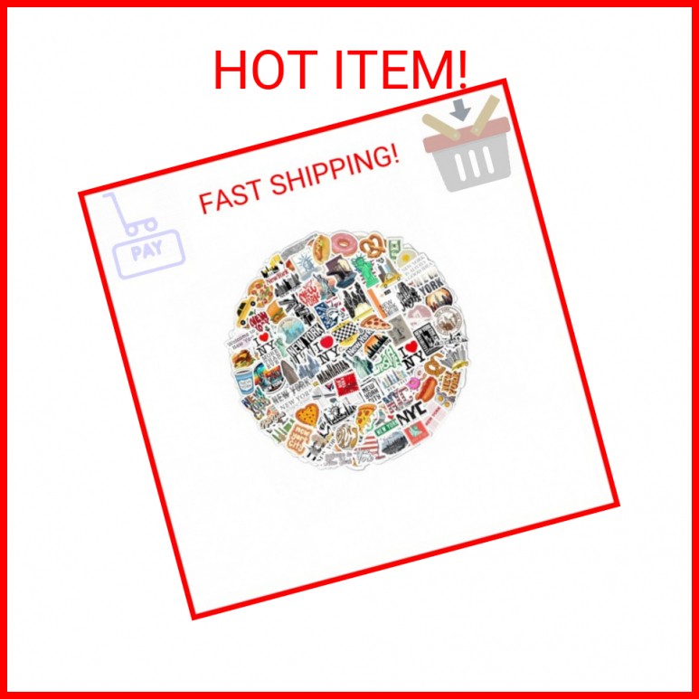 BulbaCraft 100Pcs New York Stickers for Water Bottle and Laptop – New York Party