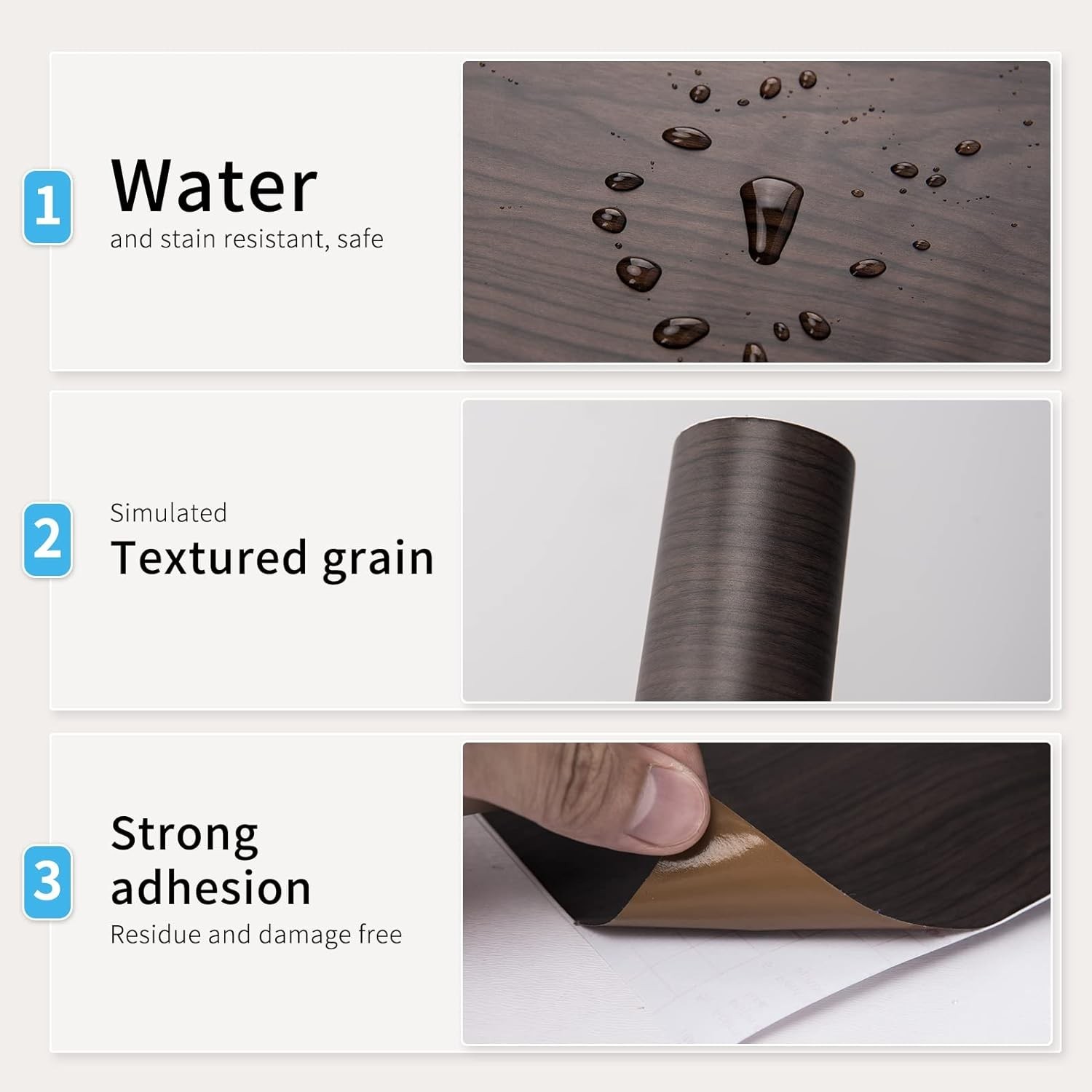 17.3" x 120" Pack Of 1 Vinyl Wood, Black