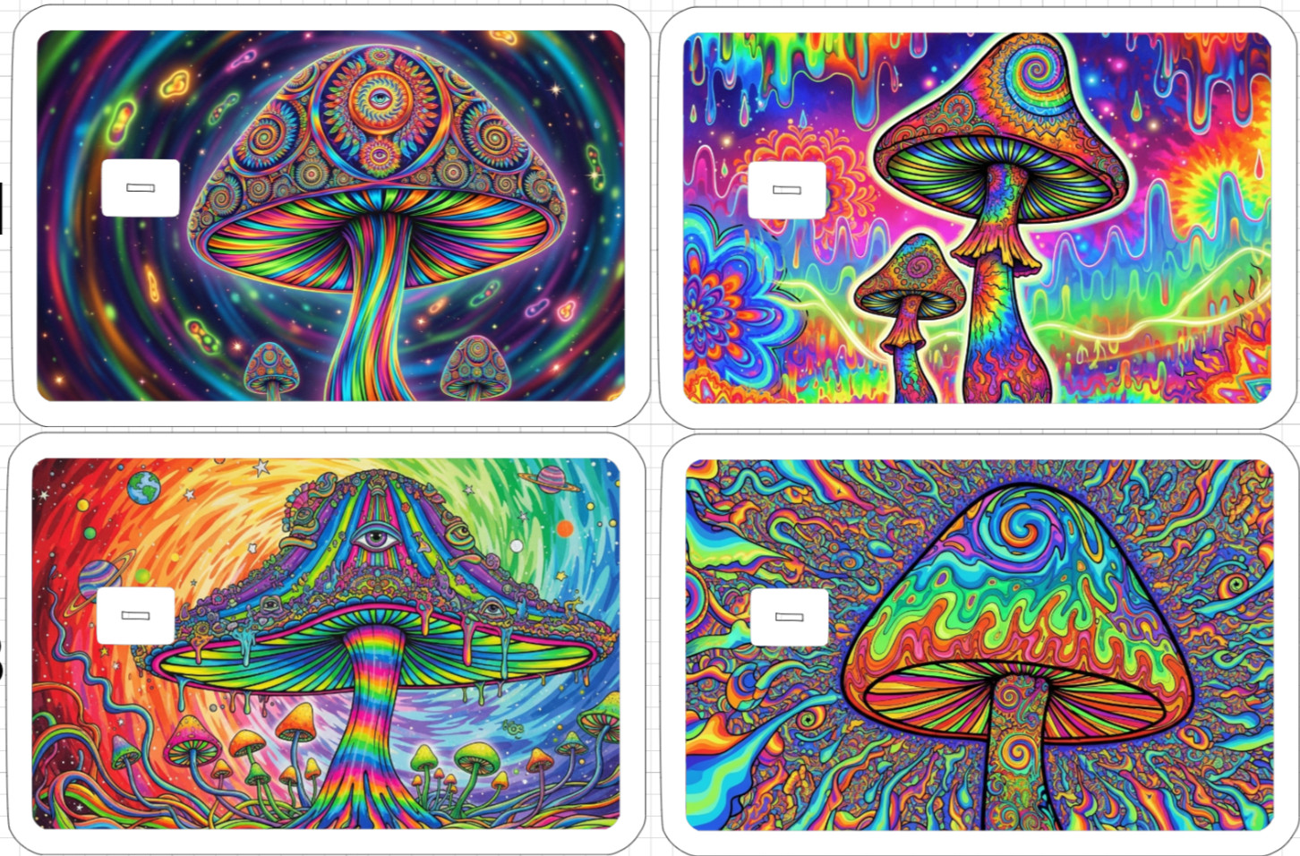 Acid Trip Magic Mushroom ATM Debit Credit Sticker Skin Trippy Retro Groovy Gift