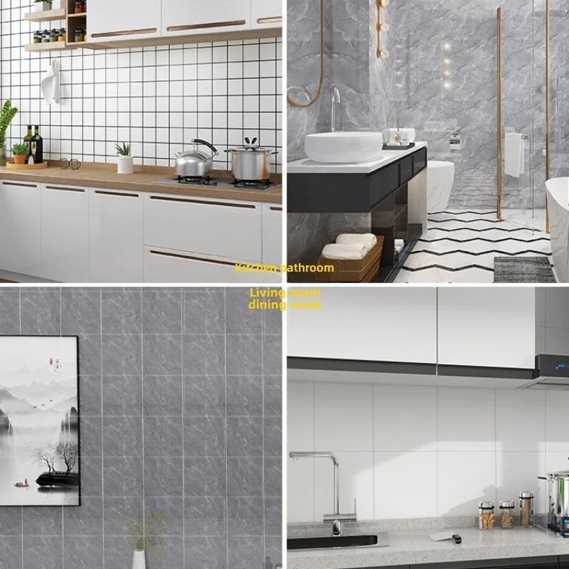 PVC Marble Wall Stickers Self-Adhesive Floor Sticker Kitchen Home Decoration