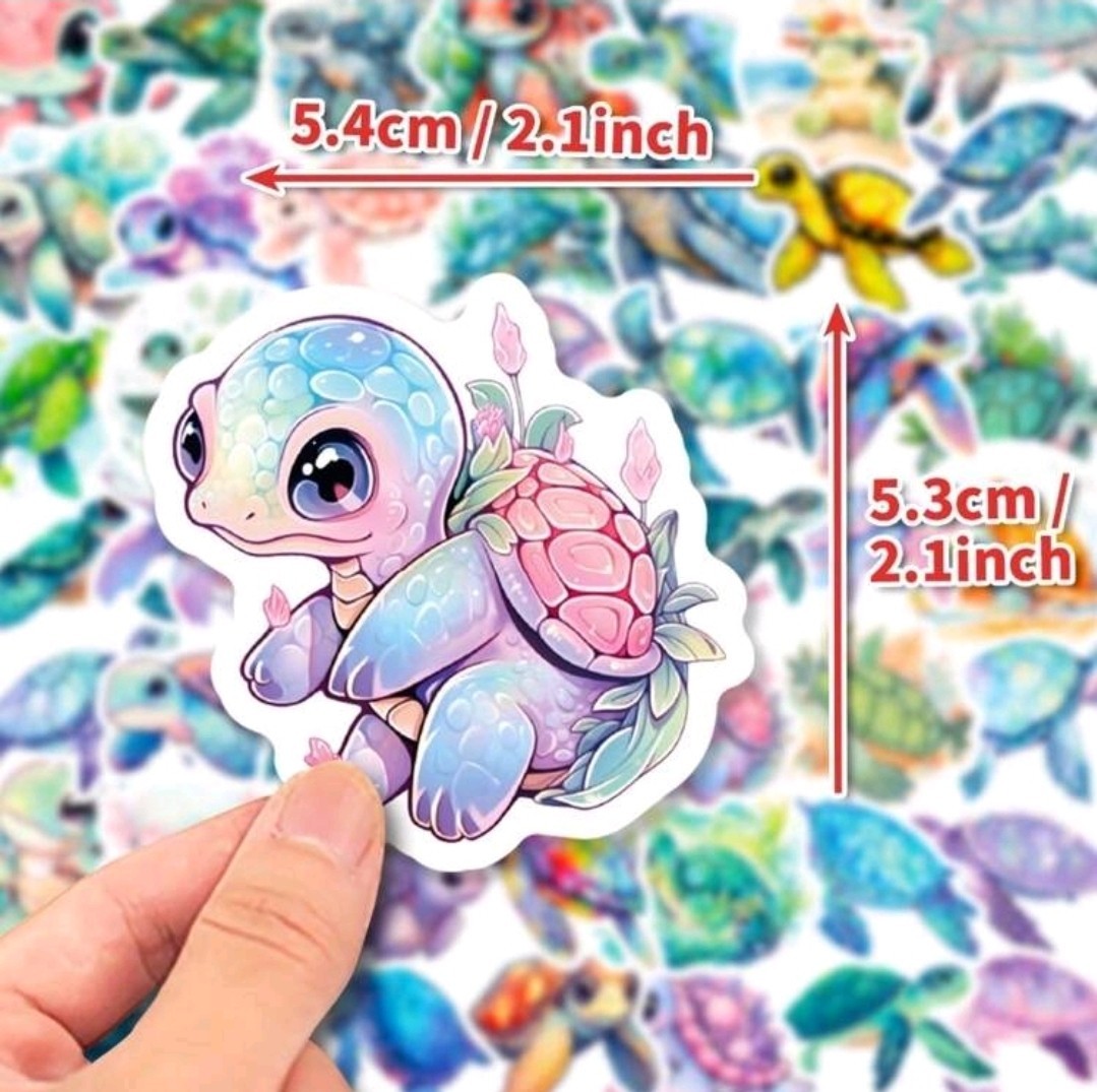 15 Pcs Sea Turtle Vinyl Stickers Waterproof Laptop Bottle Scrapbooking