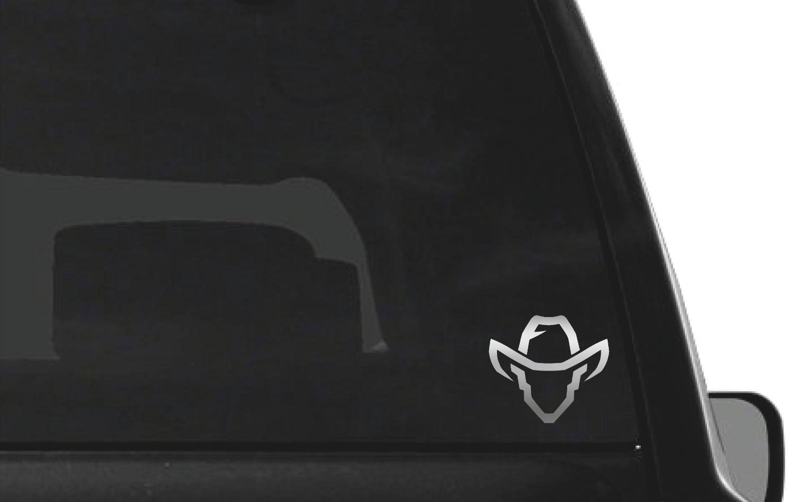 Cowboy head hat outline View Vinyl Sticker Decal Western