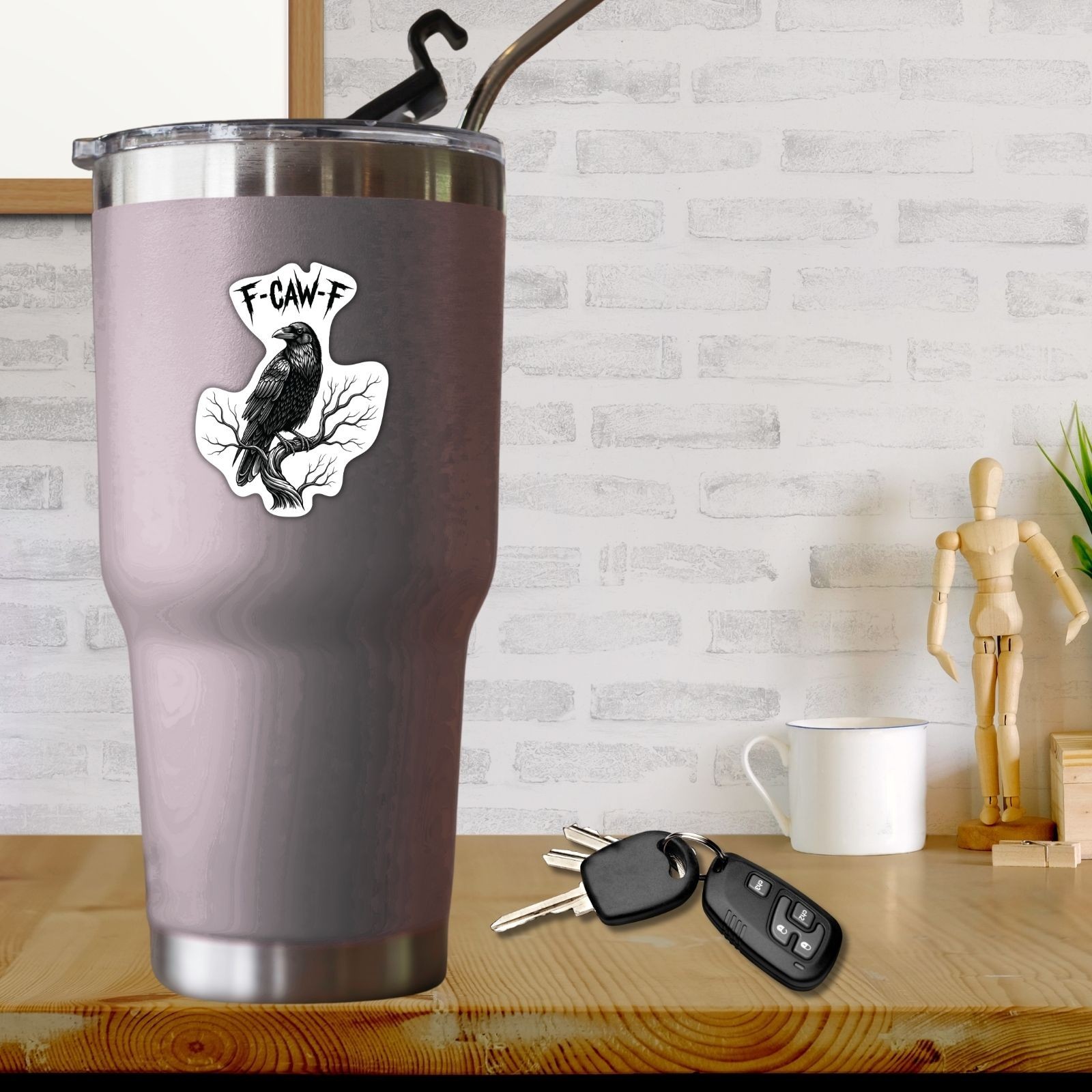 Grumpy Crow Sticker 2.5” – Funny F-Caw-F Vinyl Decal, Water Resistant