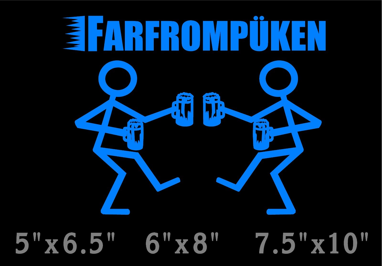 Farfrompuken Decal Stick People Toasting with Beer Mugs window vinyl sticker