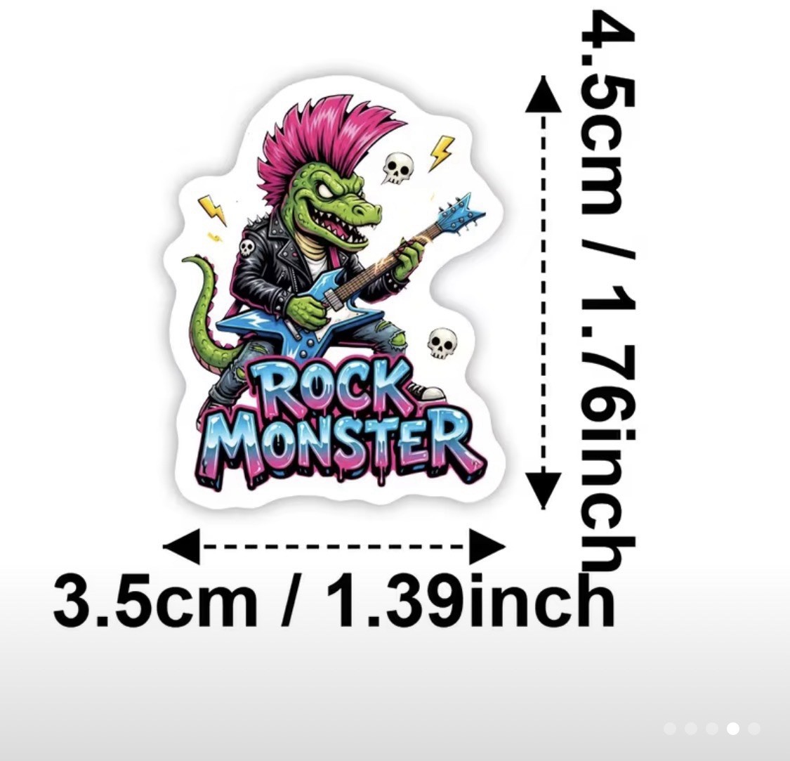 50 Retro American Monster Stickers – Horror Movie Style Vinyl Decals for Laptop