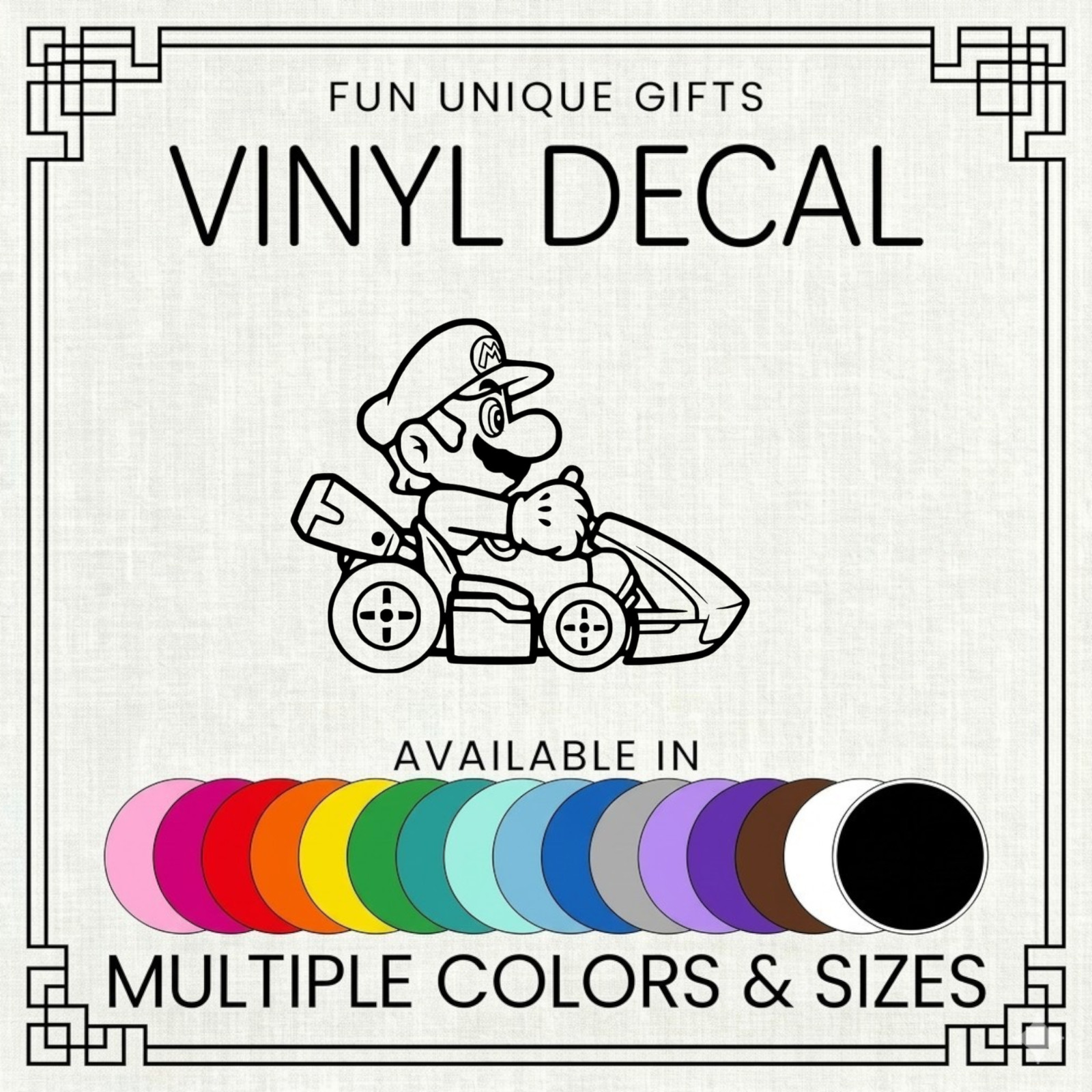 Mario Kart Vinyl Decal Sticker -Multiple Colors & Sizes- SHIPS FREE!