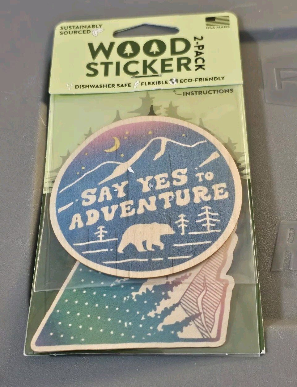 Lot of 3 Dust City Wood Stickers Real Wood Flexible 2 In Each Pack 6 Stickers