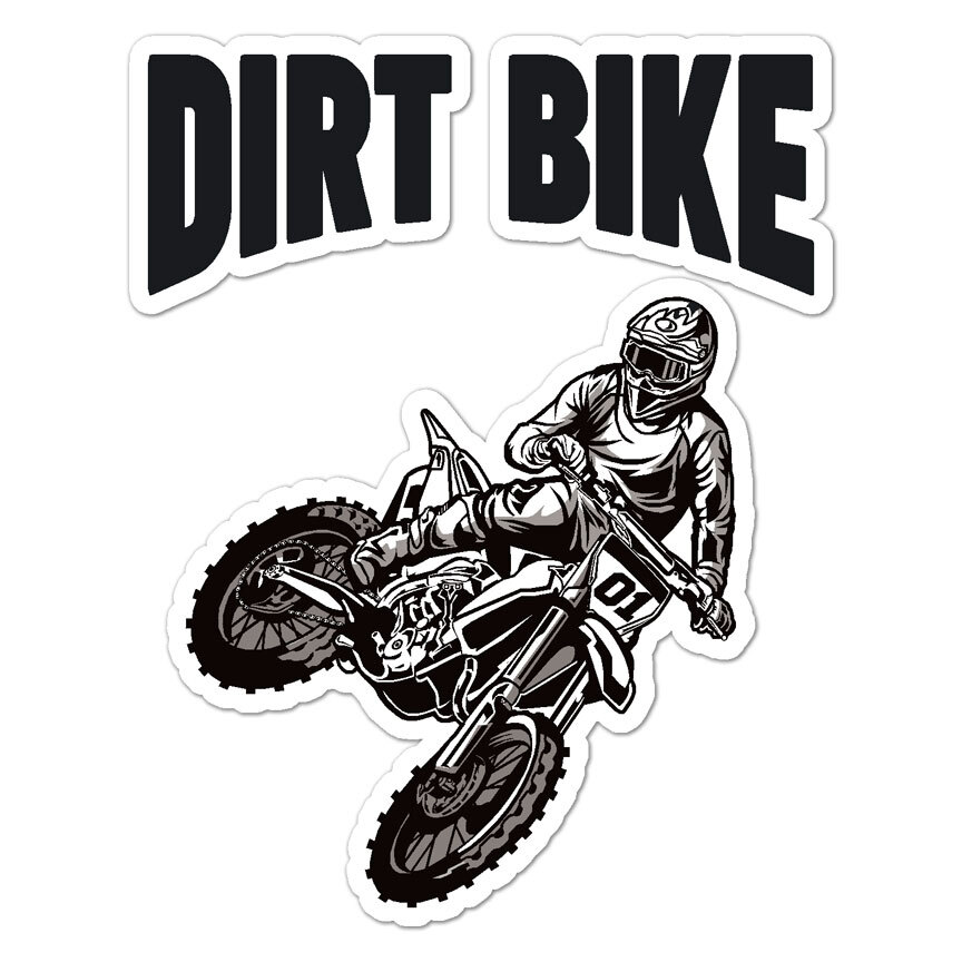 Dirt Bike Motocross, Vinyl Decal Sticker, Indoor Outdoor, 3 Sizes, #8984