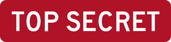 TOP SECRET Red Sticker | White Text | Military Style Label | Vinyl Decal