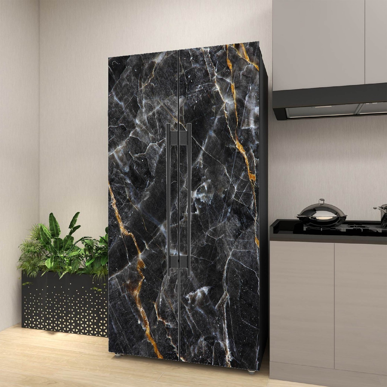 Marble Fridge Wrap Peel and Stick, Instant Kitchen Makeover