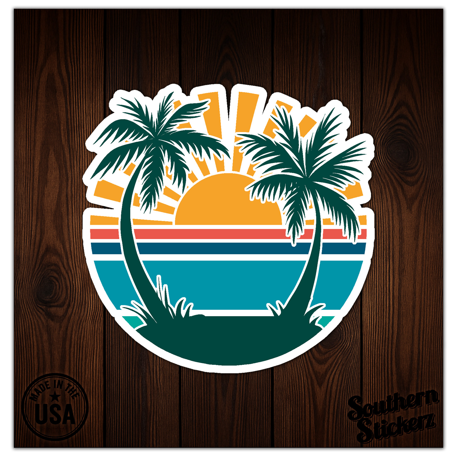 Tropical Beach Sun – Vinyl Decal Sticker – Car Window Laptop – ebn9471