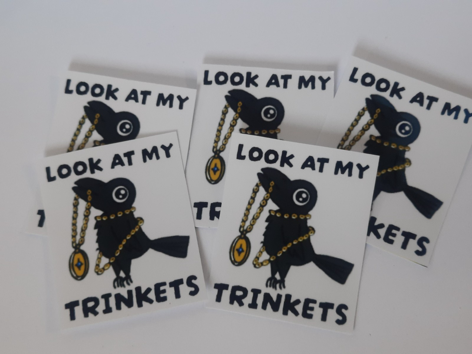 Look at my Trinkets Crow/Raven Hand Cut Stickers ~1.75" x 2.25" Jess-Sketch OG