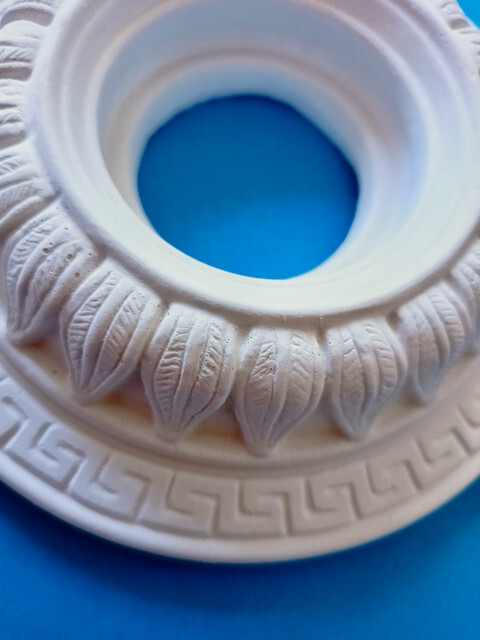 Gypsum Stucco Ornament Relief Rosette "Rondell" In White Gold Silver Etc.