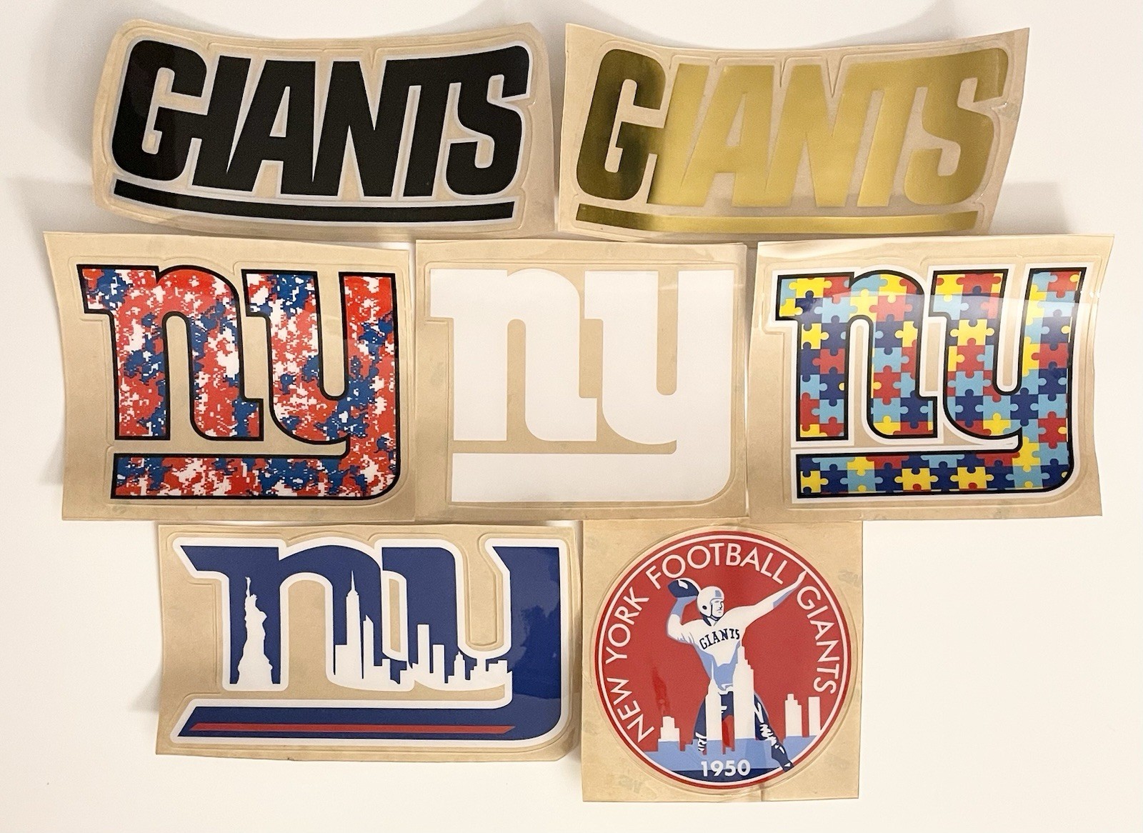Giant New York City Full-Size 3M 20 Mil Football Helmet Decals