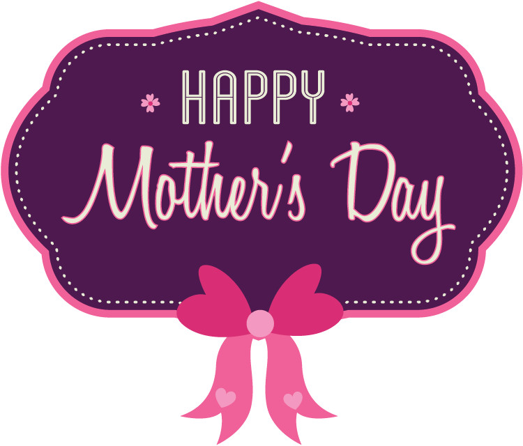 Happy Mother's Day Bow Violet Car Bumper Sticker Decal