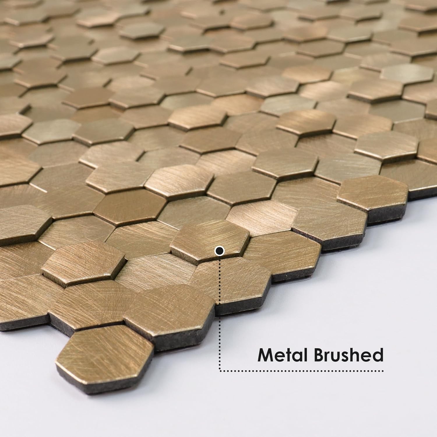 8Pcs Peel Stick Backsplash Tiles, Stick on Mosaic Self Adhesive Tiles,3D Hexagon