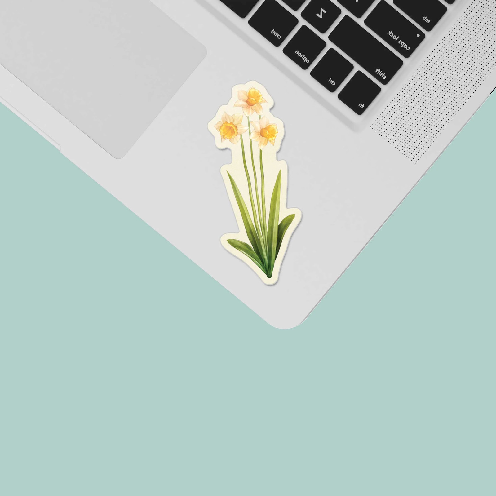 Mini Daffodil Flower Sticker- Cute Decal for Water Bottle or Laptop