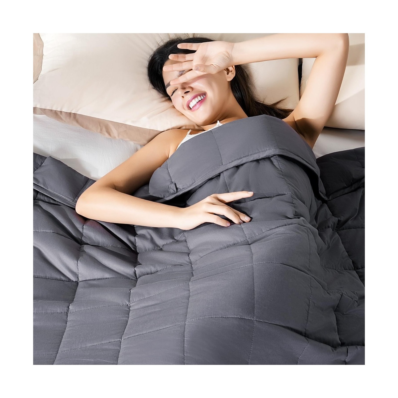 Sivio Weighted Blanket for Adults 100% Cotton, 60"x80" Queen Size 15 lbs, Coo…
