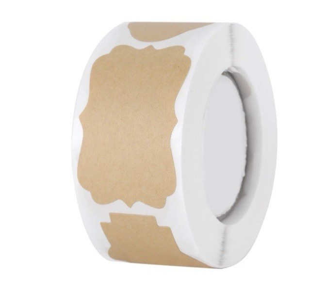 Stickers 500pcs Self-Adhesive Kraft Paper Labels Roll Bakery Home Office NEW