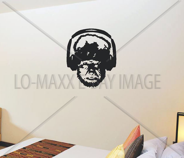 Wolfman With Headphones Monster Spooky Wall Art High Quality Die Cut Vinyl Decal
