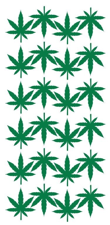 Green Marijuana Cannabis Weed Pot Stickers Sticker 1-1/4" DC06-068