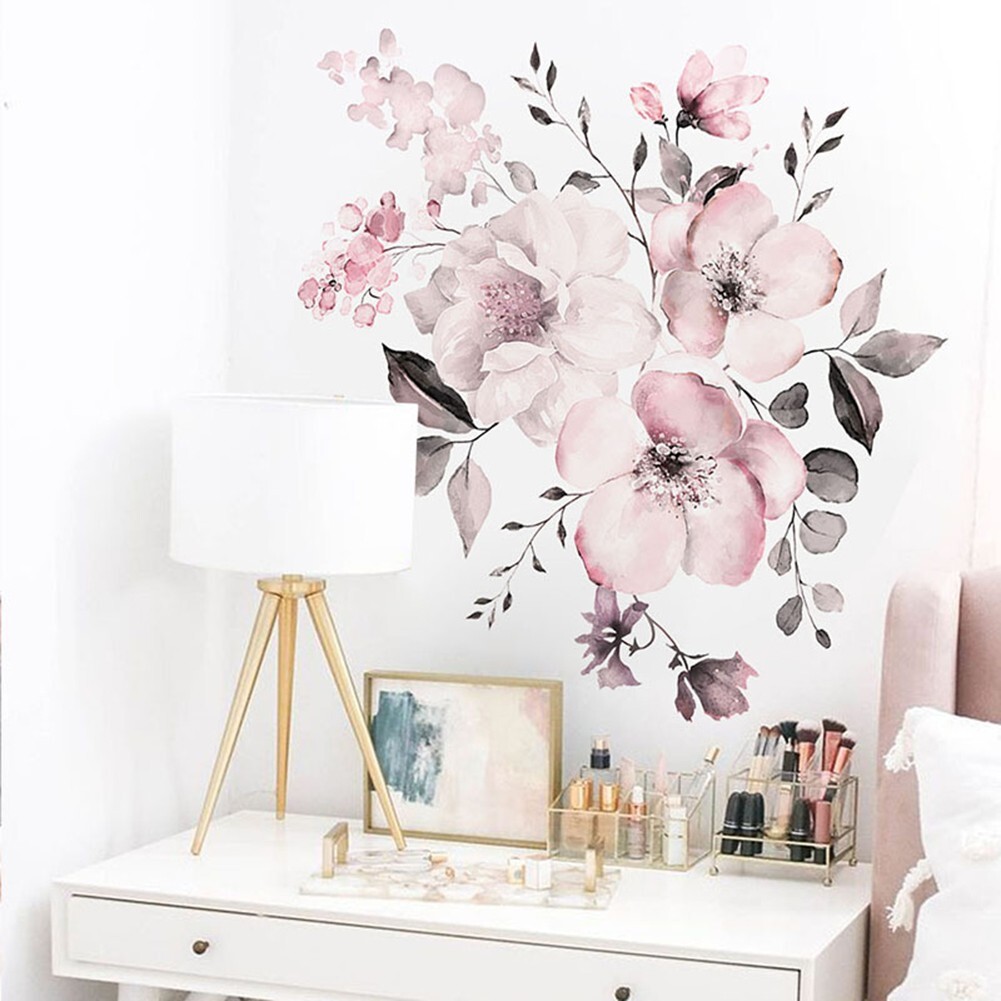 1*Set Of Pink Flowers Vinyl Decal Wall Sticker Mural DIY Art Room Home Decor