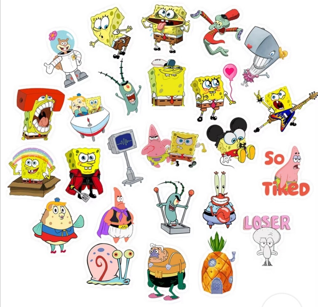 20 PCS Kids Cartoon TV Show Sponge Water Pineapple Sea 2 Stickers BRAND NEW