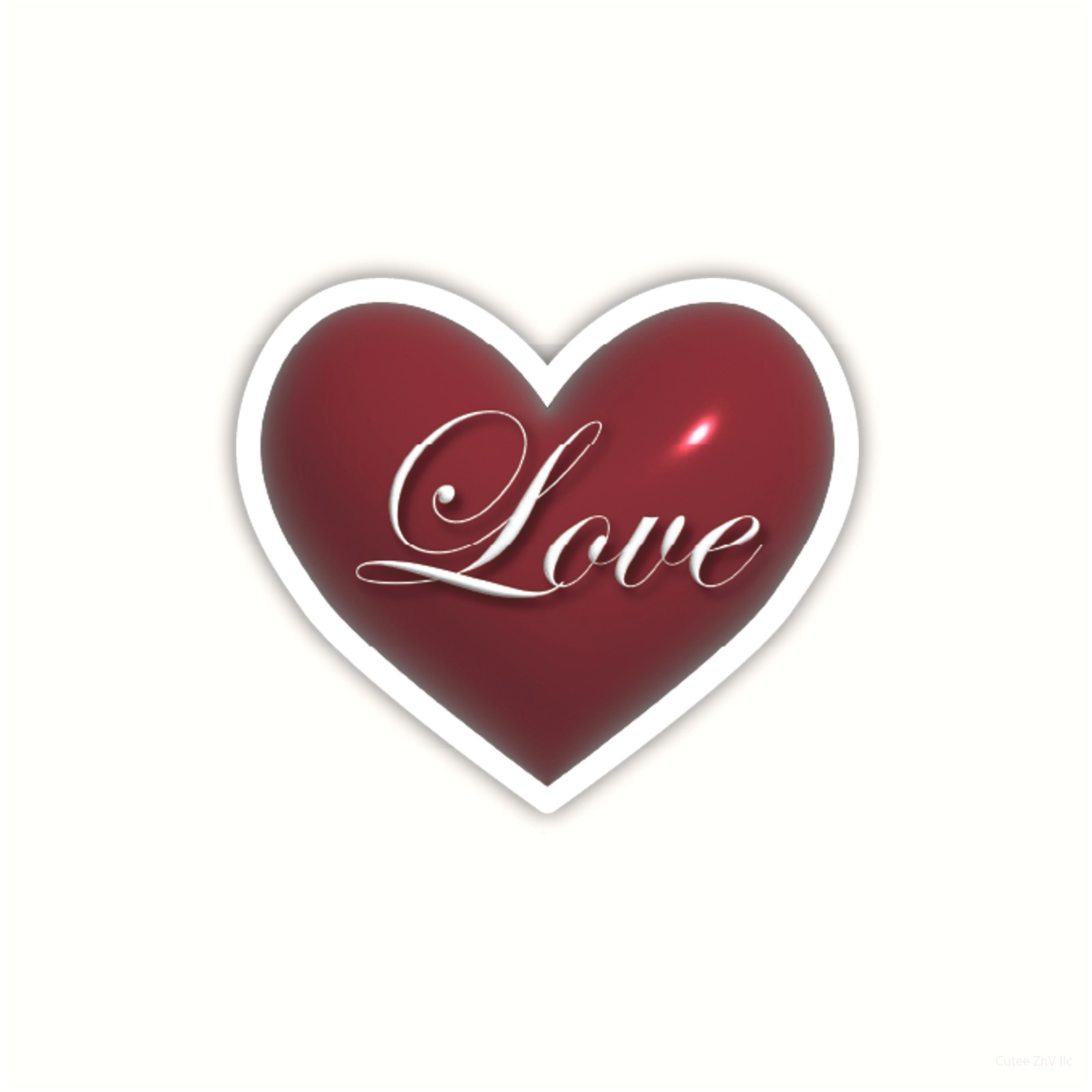 Red Heart Love Vinyl Sticker Romantic Valentine Waterproof Decal for Laptop Car