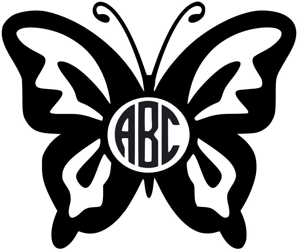 Custom Butterfly Monogram Initials Personalized Vinly Decal U Pick SIZE + COLOR