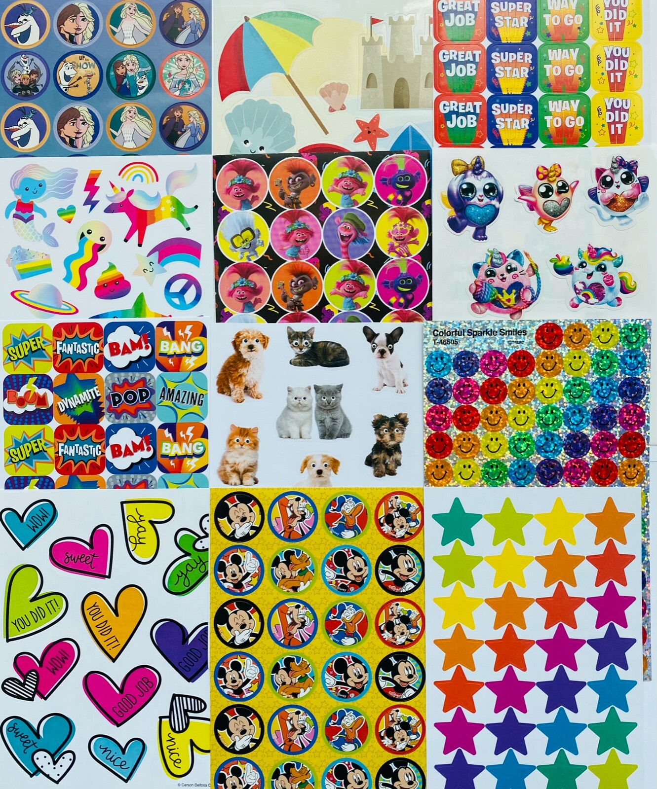 349+ STICKER LOT STITCH GARFIELD SPIDERMAN KUNG FU PANDA HELLO KITTY WEDNESDAY +