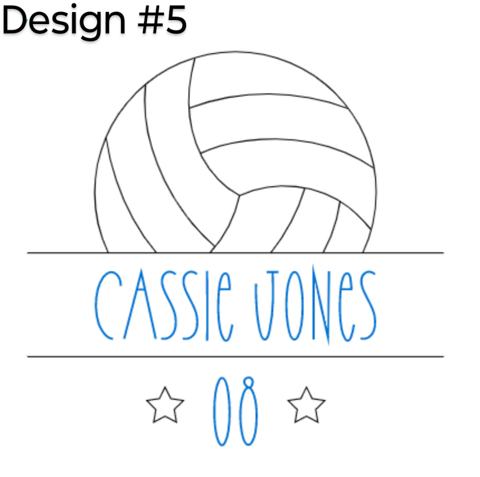 Personalized Volleyball Heat Transfer Vinyl Iron On Image DIY Shirts Tote Bags