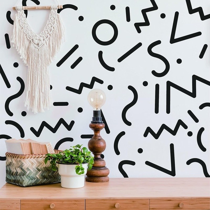 Removable Waterproof Wall Decals Easy Peel Stick Geometric Decor Four Sheets New