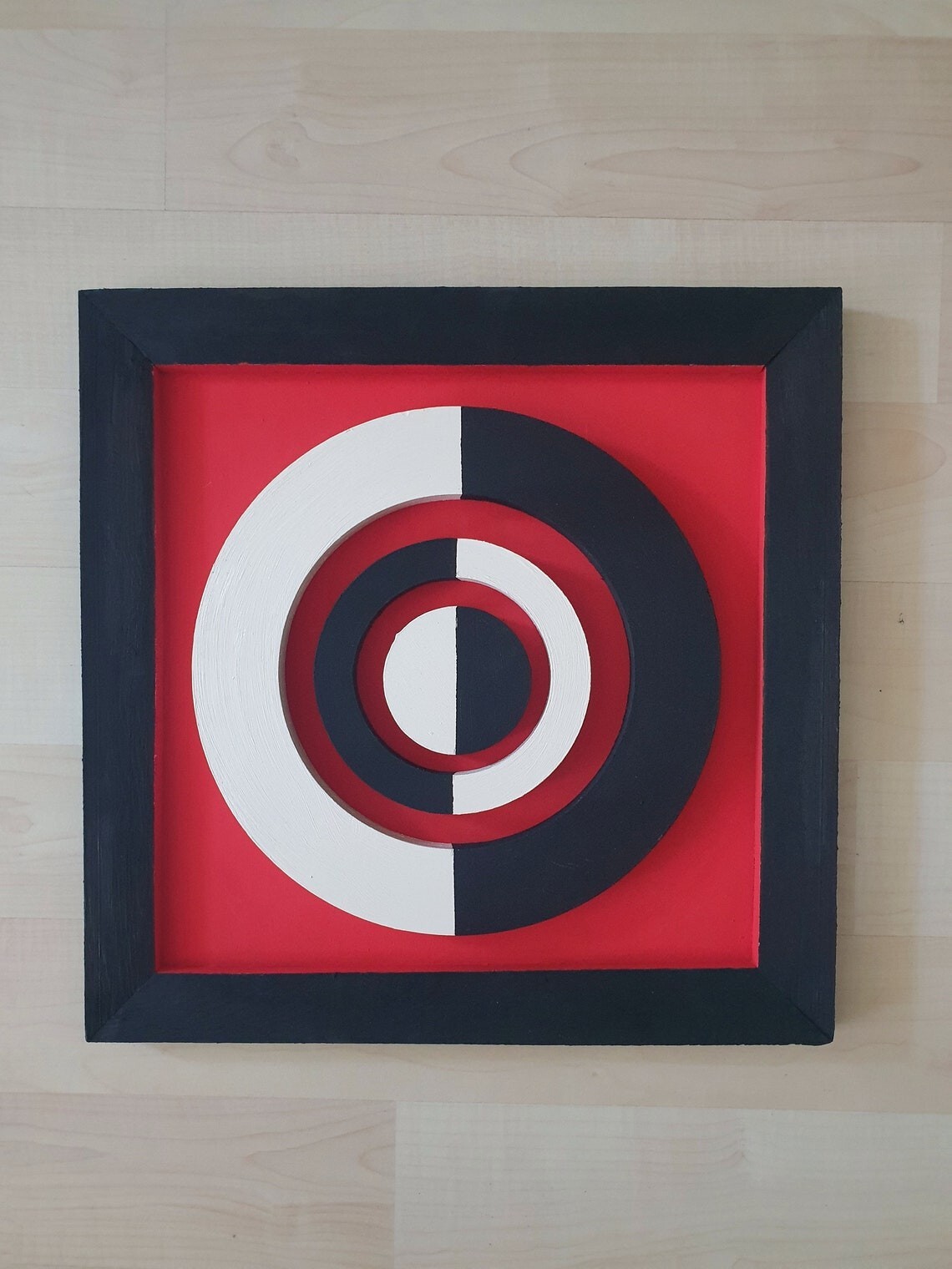 Geometric wooden wall art.3d wall art, Wooden triangles, house design