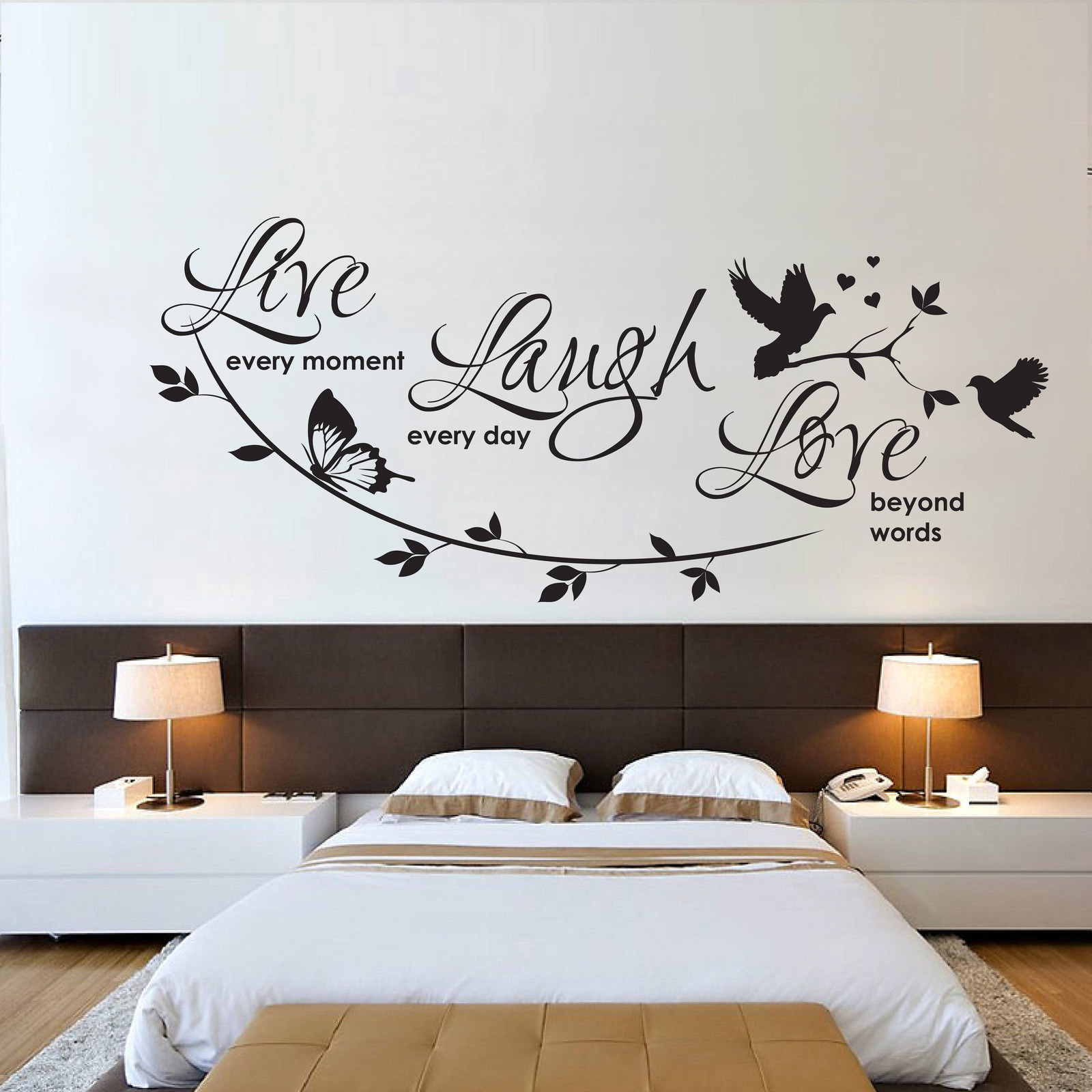 LIVE LAUGH LOVE – WALL ART STICKER – CONTEMPORARY INSPIRATIONAL VINYL TRANSFER