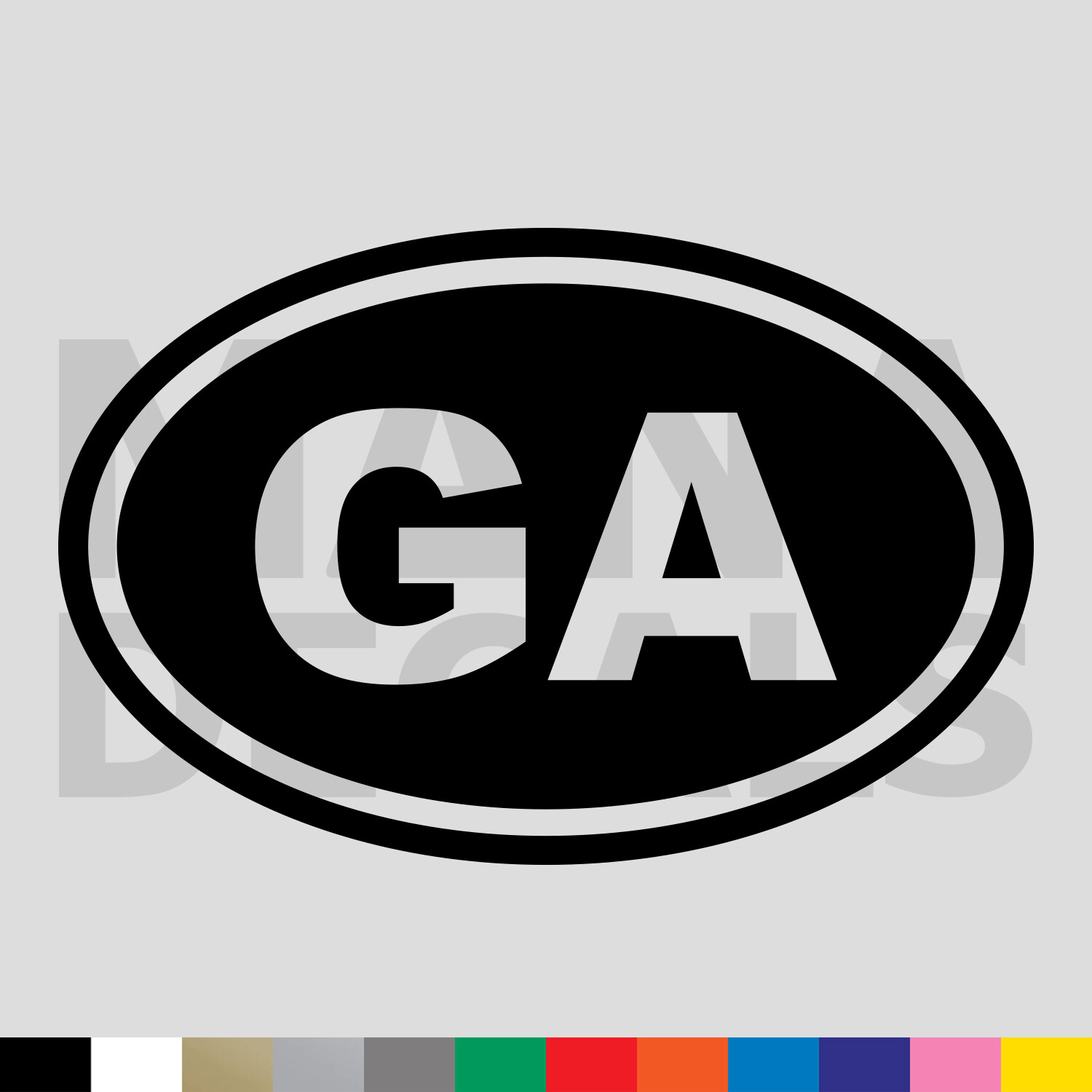 Georgia GA State Oval Vinyl Die Cut Decal Sticker
