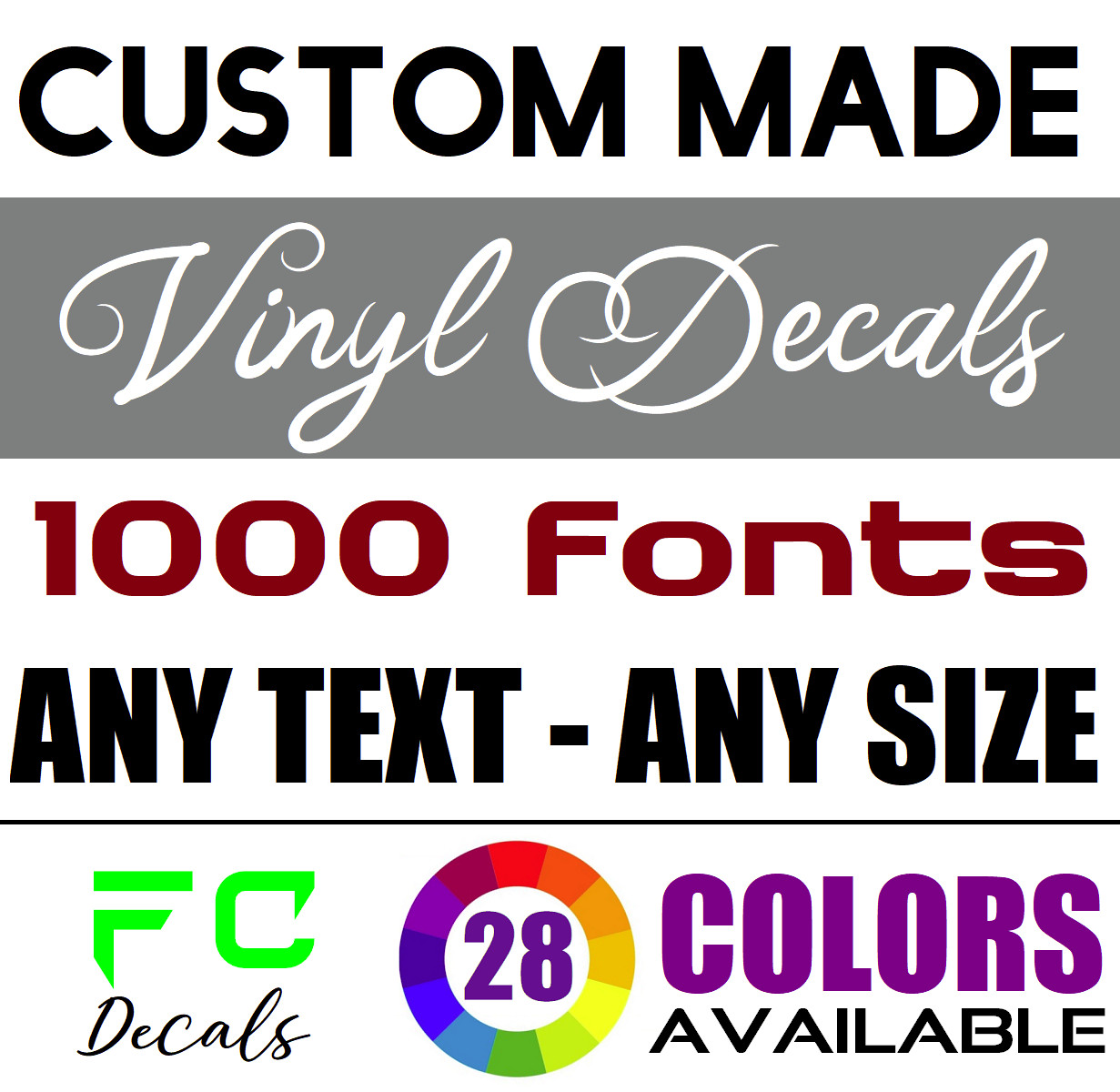 Custom Text Vinyl Lettering Sticker Decal Personalized ANY TEXT – ANY NAME [A17