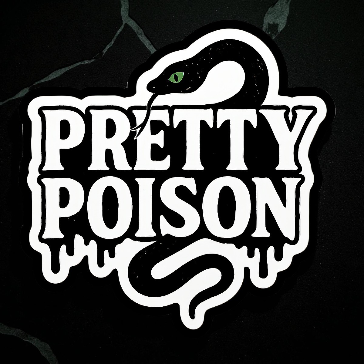 Pretty Poison Snake Sticker 4 Inch Goth Grunge Decal Waterproof Vinyl Art