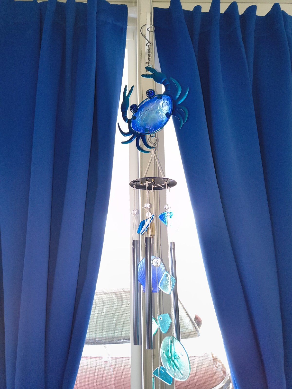 Blue Crab Wind Chime Sunset Vista Designs Medium Nautical Garden Decor 38 inche