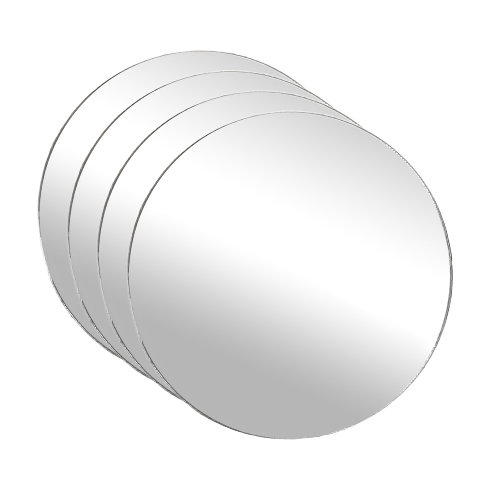 4Pcs Acrylic Mirror Sheet, 1.2" Circle Self Adhesive Mirror