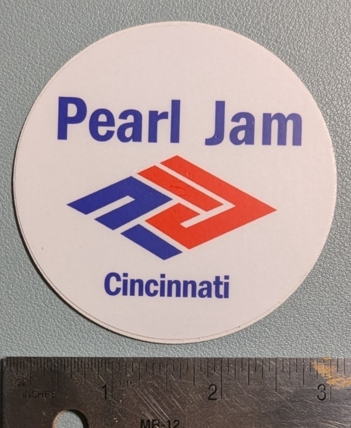 Pearl Jam Decal Sticker Slap 3" Cincinnati 2014